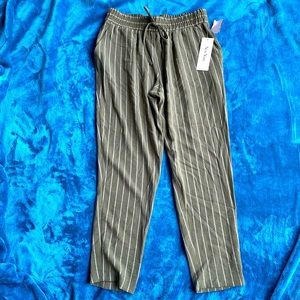 Pinstripe Elastic Waist Pants